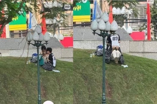 Clip cặp đôi Bắc Ninh thỏa mãn đam mê trong không gian lãng mạn của công viên